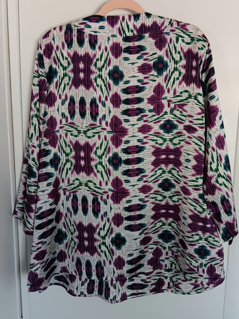 Jones New York Purple, Green & Teal Patterned Beaded Tunic Lightweight - Picture 5 of 5